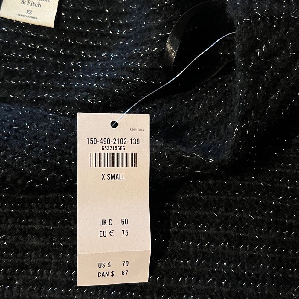 New! Abercrombie & Fitch Black Sweater w/ Metallic threading Size‎ XS NWT - Picture 9 of 12
